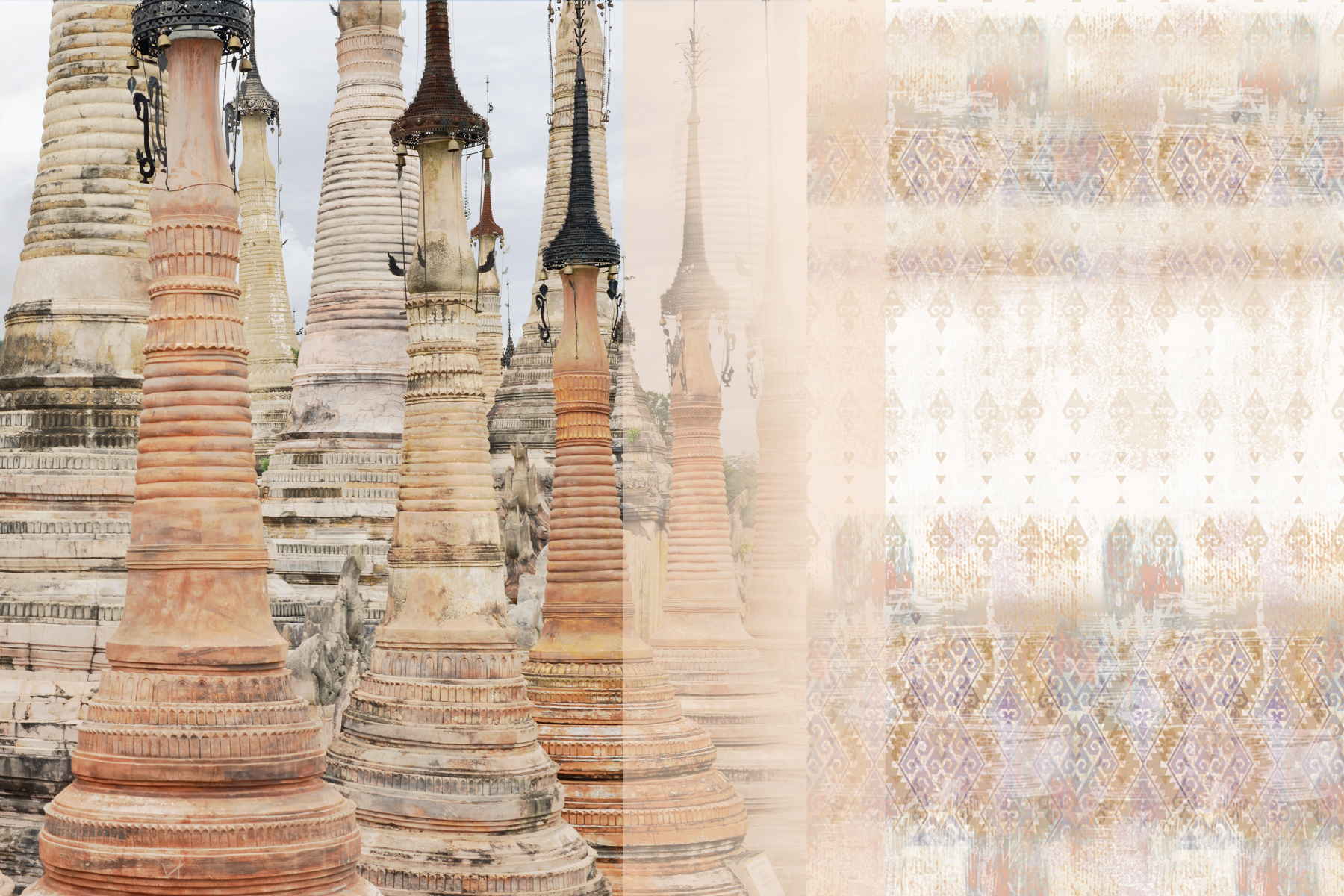 Bettwaesche mit ornamentalem pastellfarbenem Muster, © Eva Kemmler Textildesign